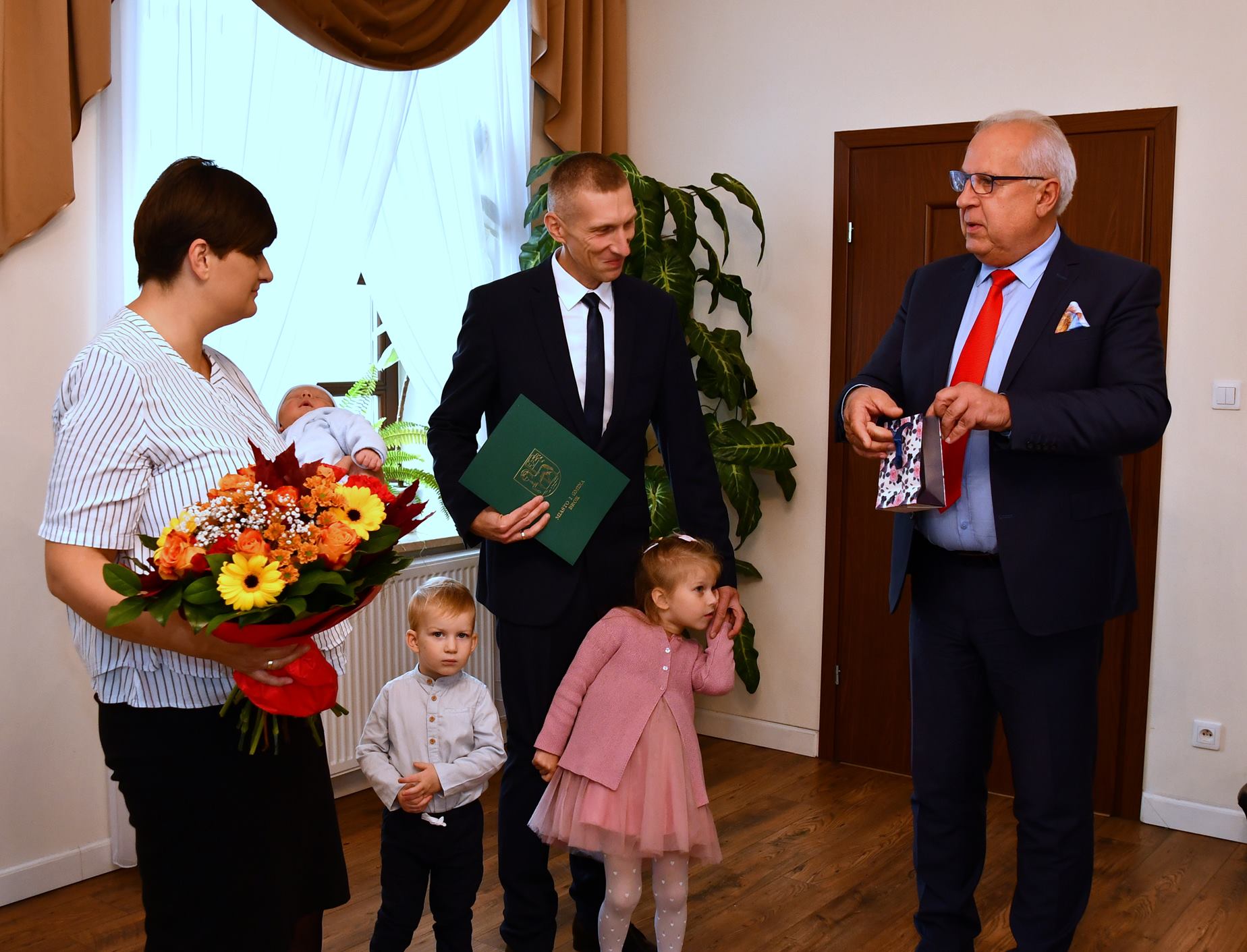Spotkanie Burmistrza p. Marka Młyńskiego z rodziną Malec