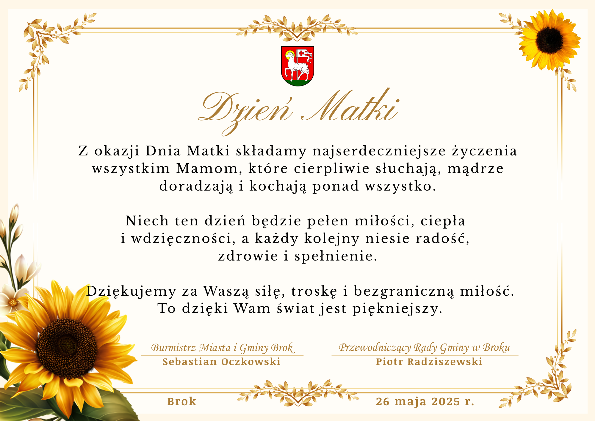 Życzenia z okazji Dnia Matki