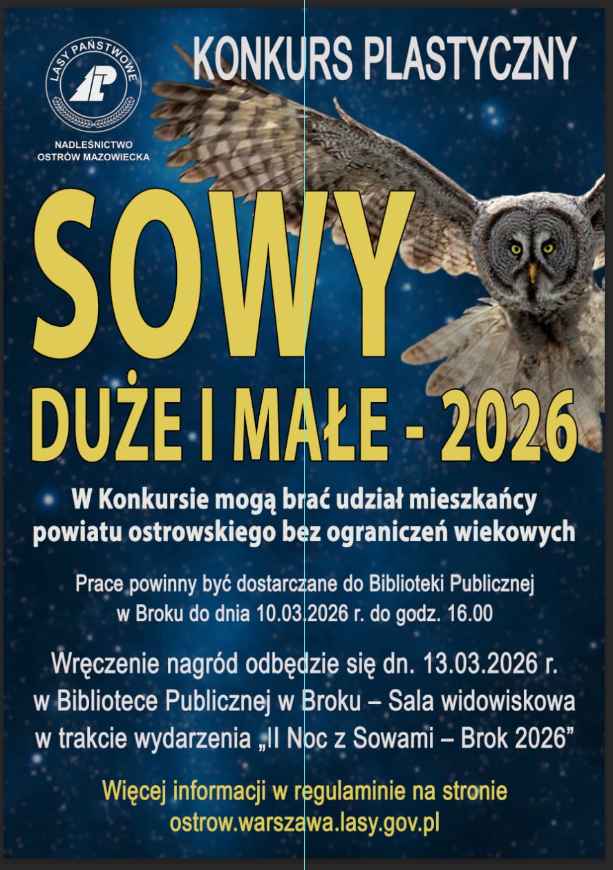 Konkurs plastyczny &bdquo;Sowy Duże i Małe &ndash; 2026
