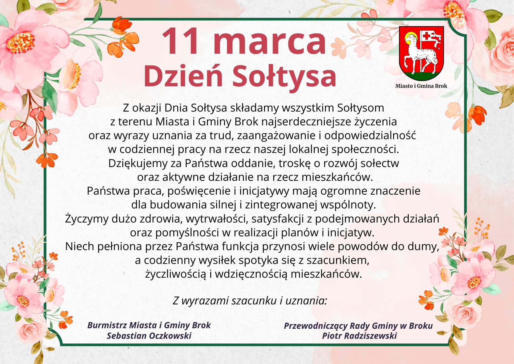 Życzenia z okazji Dnia Sołtysa